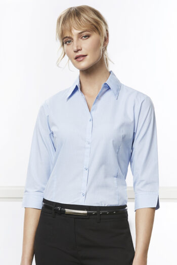 Womens Micro Check 3/4 Sleeve Shirt