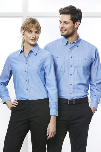 Mens Chambray Long Sleeve Shirt